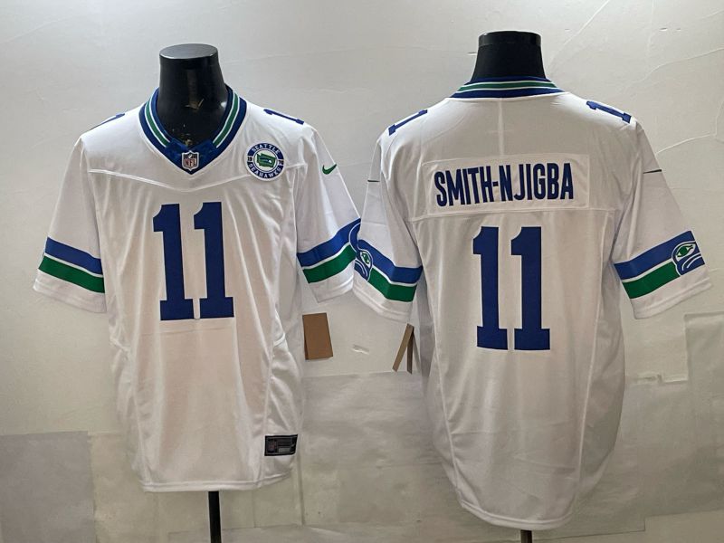 Men 2026 Seattle Seahawks #11 Smith-Njigba White 3th generation Nike Limited NFL Jersey style 03->seattle seahawks->NFL Jersey